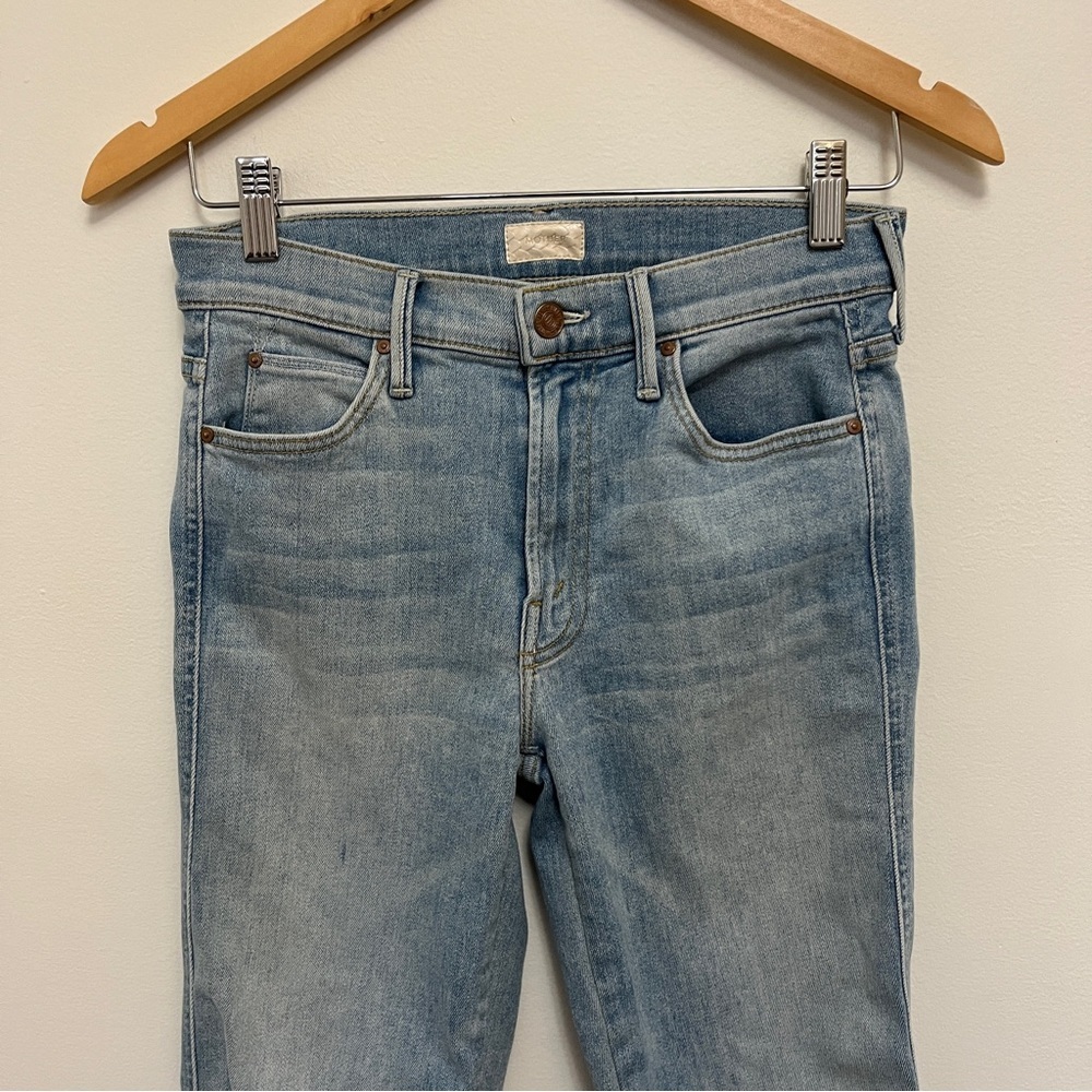 Mother The Pony Boy Ankle Fray Light Mapping It Out Wash Denim Jeans 27 View 5